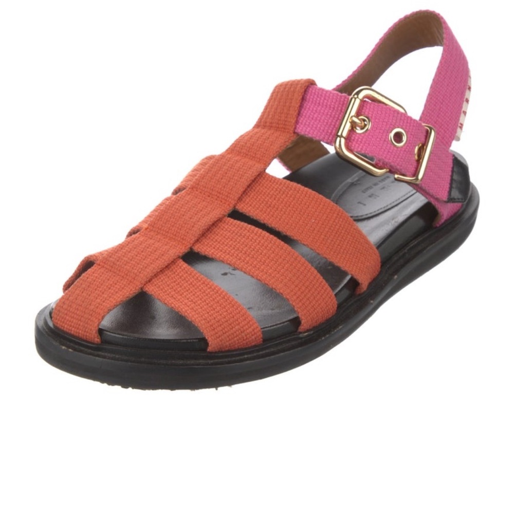 Marni Pink and Orange Strappy Sandals